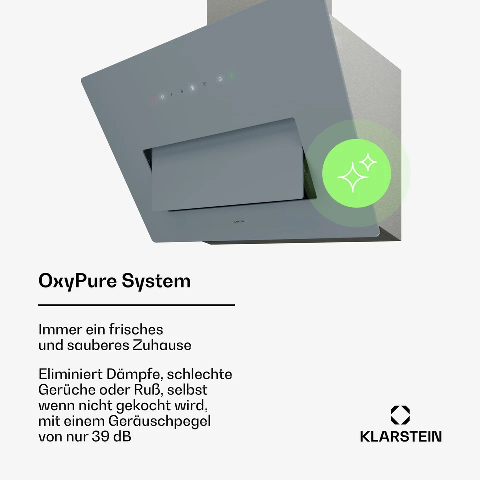 SleekAir Dunstabzugshaube OxyPure Funktion leise A+++ 717 m³/h Touch LED 60 cm - Bild 3 von 4
