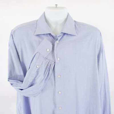 DAMAGED Camicissima Slim Blue 45-18 Collared Dress Shirt