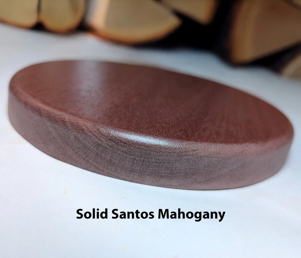Round Display Base, (Satin Finish) Santos Mahogany, 7/8 in thick, 1/4 in rou - Image 3 of 4