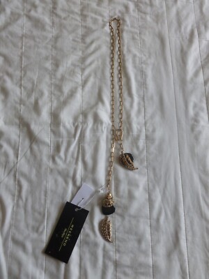LANGE HALSKETTE RUNDHALS ANHÄNGER MAX MARA WEEKEND GOLD MADE IN ITALY NEU