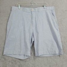 Vtg Polo Ralph Lauren Mens Blue White Striped Cotton Shorts Size 38 10CT