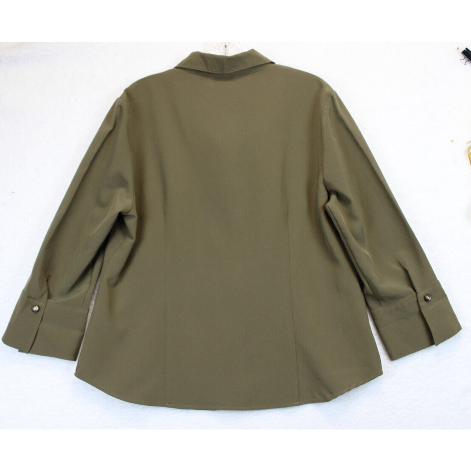 Covington Button Up Rhinestone Blouse Double Coll… - image 3