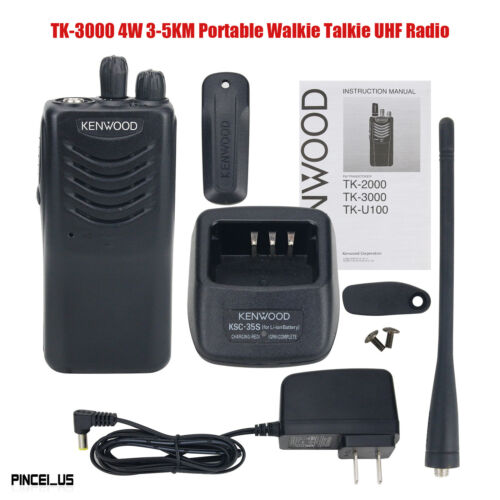 TK-3000 440-480MHz 4W 3-5KM Walkie Talkie UHF Radio 16CH Transceiver For KENWOOD - Afbeelding 1 van 13
