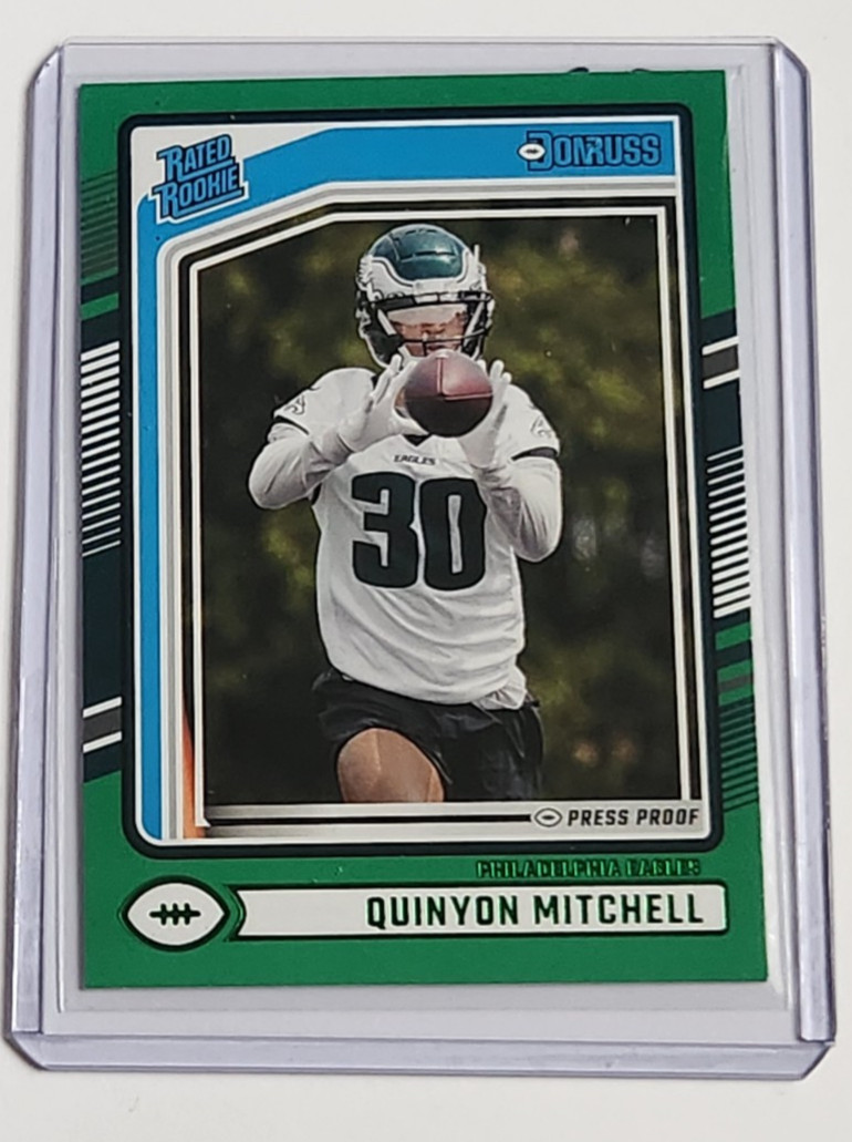 2024 Panini Donruss - Rated Rookie Green Press Proof #361 Quinyon Mitchell (RC)