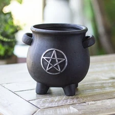 Cauldron Terracotta Planter Pot Figurine