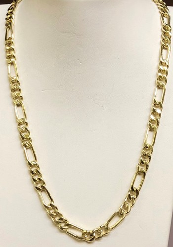 14k Yellow Gold Handmade Figaro Curb 
