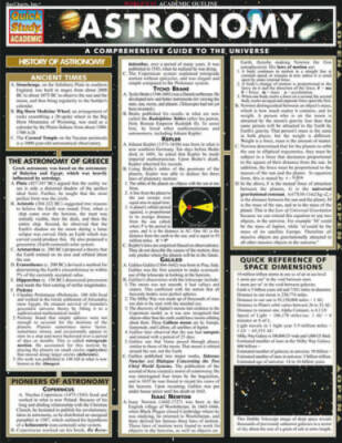 Astronomy (Quickstudy: Academic) - Pamphlet By BarCharts, Inc. - GOOD