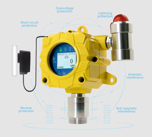 Detector de gas fijo de cloruro de hidrógeno HCL con monitor de alarma de control remoto 0-10 ppm - Imagen 2 de 12