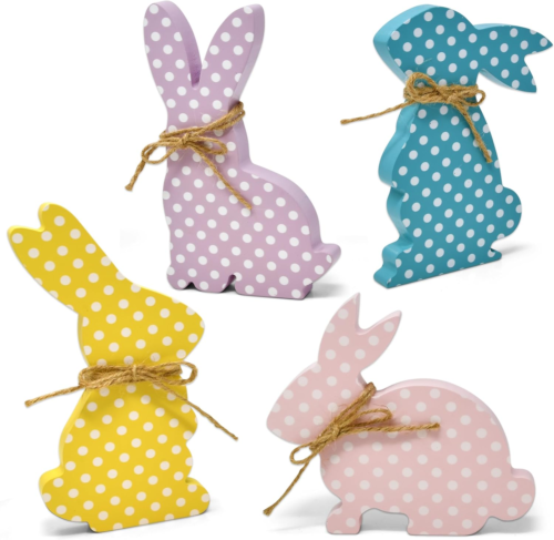 Easter Bunny Table Decoration Centerpiece 4 Designs Decorative Wooden Spring Sha