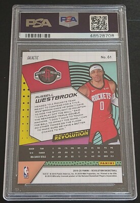 NBA Russell Westbrook Revolution 25枚限定 2019 Panini Revolution Galactic #61 Russell Westbrook PSA 9 Mint