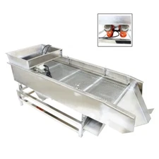 110V Full Stainless Double-Deck Linear Vibrating Screen 6mm&1mm Screen 80W×2