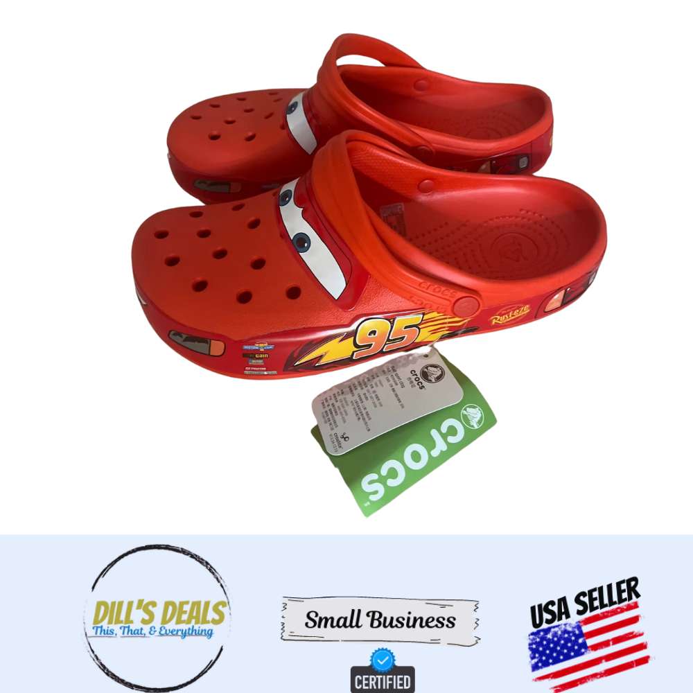 Lightning McQueen Red Crocs New with Tags Unisex Multiple Sizes Disney Pixar