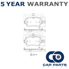 Brake Pads Set Rear CPO Fits Audi Q7 2015- 3.0 TDi 4.0 Electric 4M0698451AB