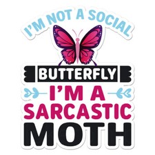 Social Butterfly Moth, Vinyl Decal Sticker, Indoor Outdoor, 3 Sizes, 11929