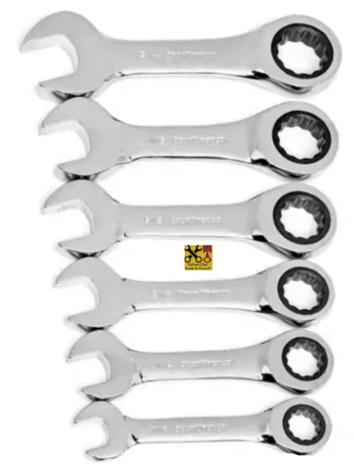 GEARWRENCH STUBBY RATCHETING WRENCH SET 12 Pt Metric MM / SAE INCH 6pc