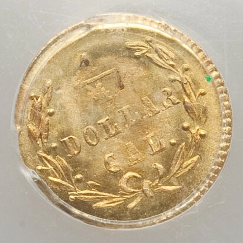 BONITA CABEZA WASHINGTON 1872 G25C / ORO FRACCIONAL CALIFORNIA / PCGS MS65 BG-818 Foto 3 de 4