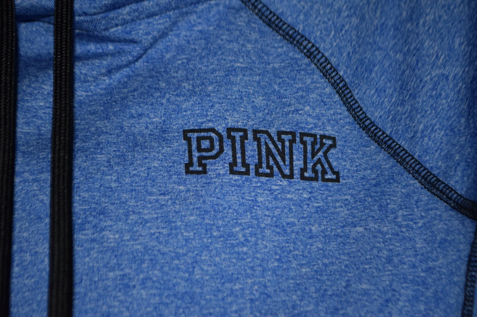 UNDERCOVER Felpa con cappuccio Victoria's Secret ROSA taglia XS blu marmorizzata corsa atletica fori pollice