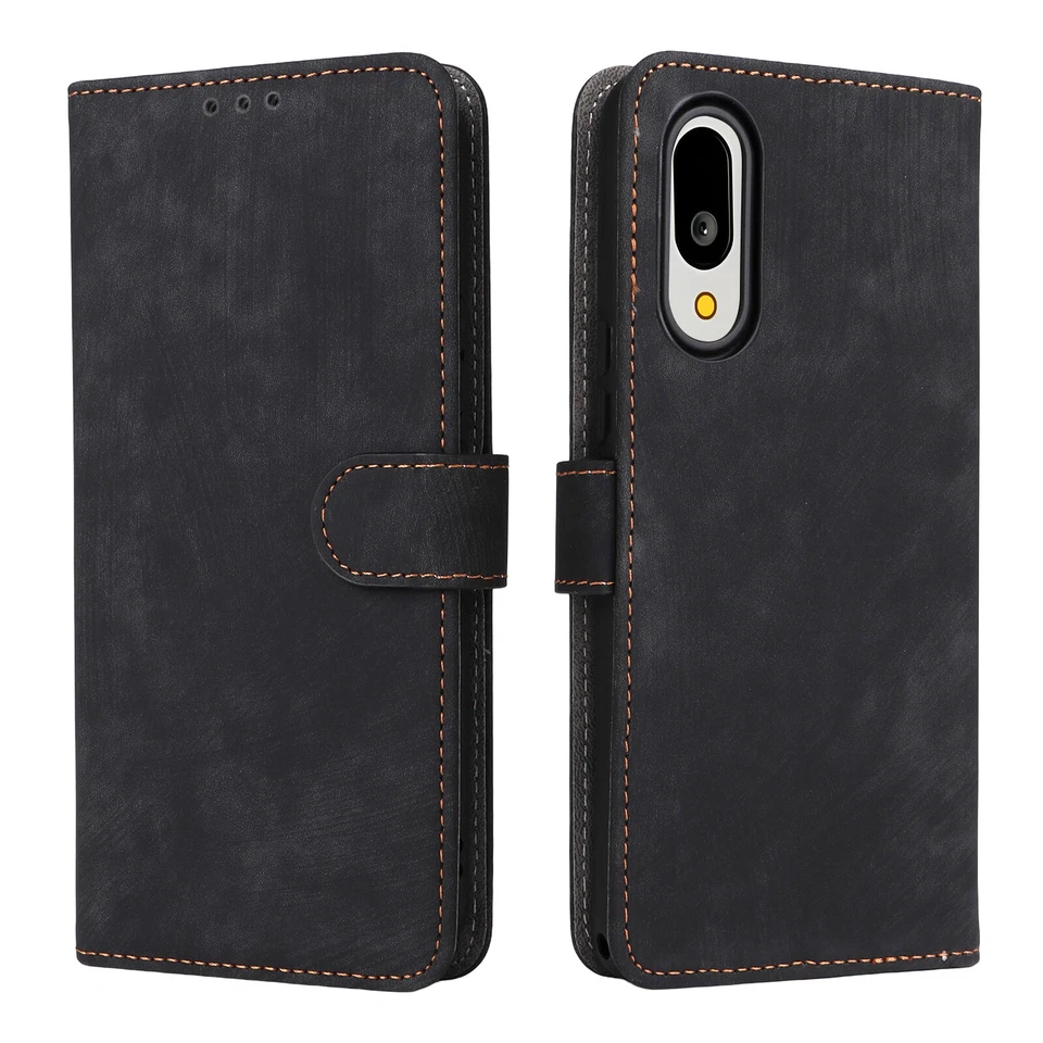 For Sharp Aquos Basio Active 3 Luxury Retro Flip Leather Wallet Stand Case Cover - Image 4 of 4
