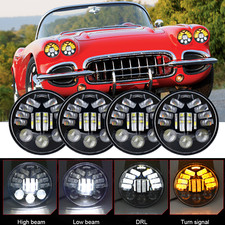 For Chevy Corvette 1962-1982 C1 4pc 5.75 Inch Round Led Drl Headlights Projector