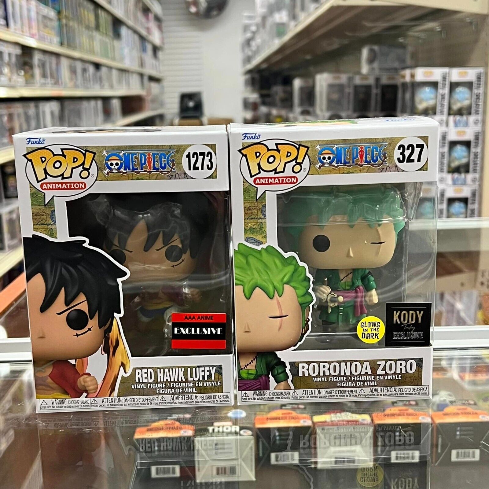 Funko POP! One Piece Red Hawk Luffy & Zoro (Enma) Vinyl Figure with  protector