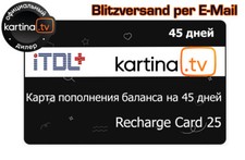 Kartina.TV-Guthabenkarte 25, Abo für 45 Tage...