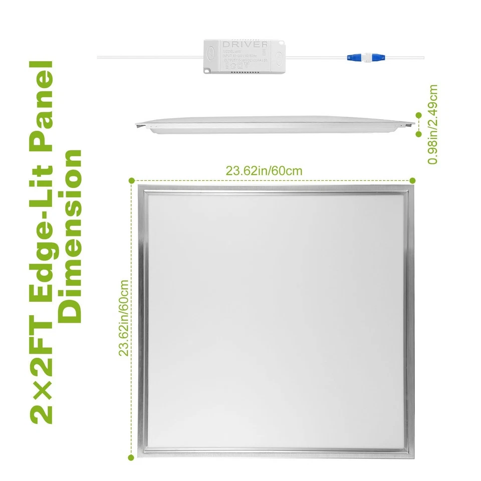 4Pack LED Panel Light 2x2Ft Drop Ceiling Flat Panel Recessed Troffer Fixture 48W - Image 3 of 4