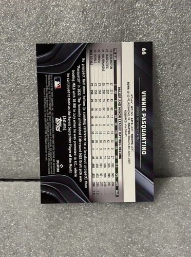 2023 Topps Chrome Black Baseball Vinnie Pasquantino RC Purple Mini 134/150 #66 - Picture 2 of 2