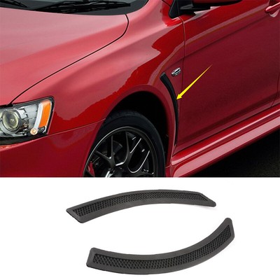 Black Air Flow Vent Side Fender Decor For Mitsubishi Lancer Evolution 2007-2017