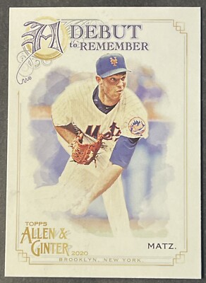 2020 Topps Allen & Ginter Debut To Remember #DTR-17 Steven Matz New York Mets