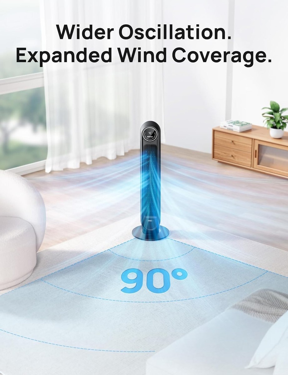 36 Review Dreo Tower Fan For Bedroom, 24ft/s Velocity Quiet Floor