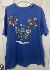 Disney Blue Mickey Ears Park Icons Adult Shirt XXL 2XL XX-Large New