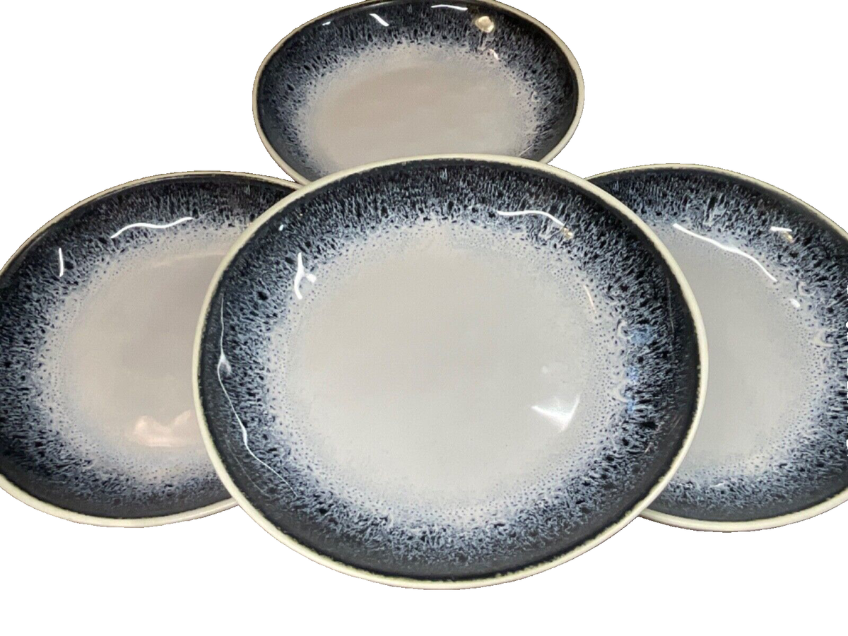 Large Pasta Bowls West Elm Black And White Reactive Set Of New