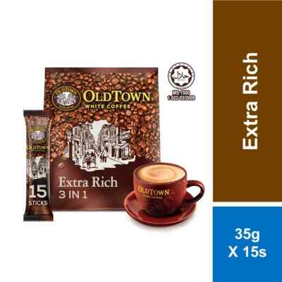 OLDTOWN| EXTRA RICH| 3 IN 1 WHITE COFFEE| 15 SACHETS| MALAYSIA PRODUCT
