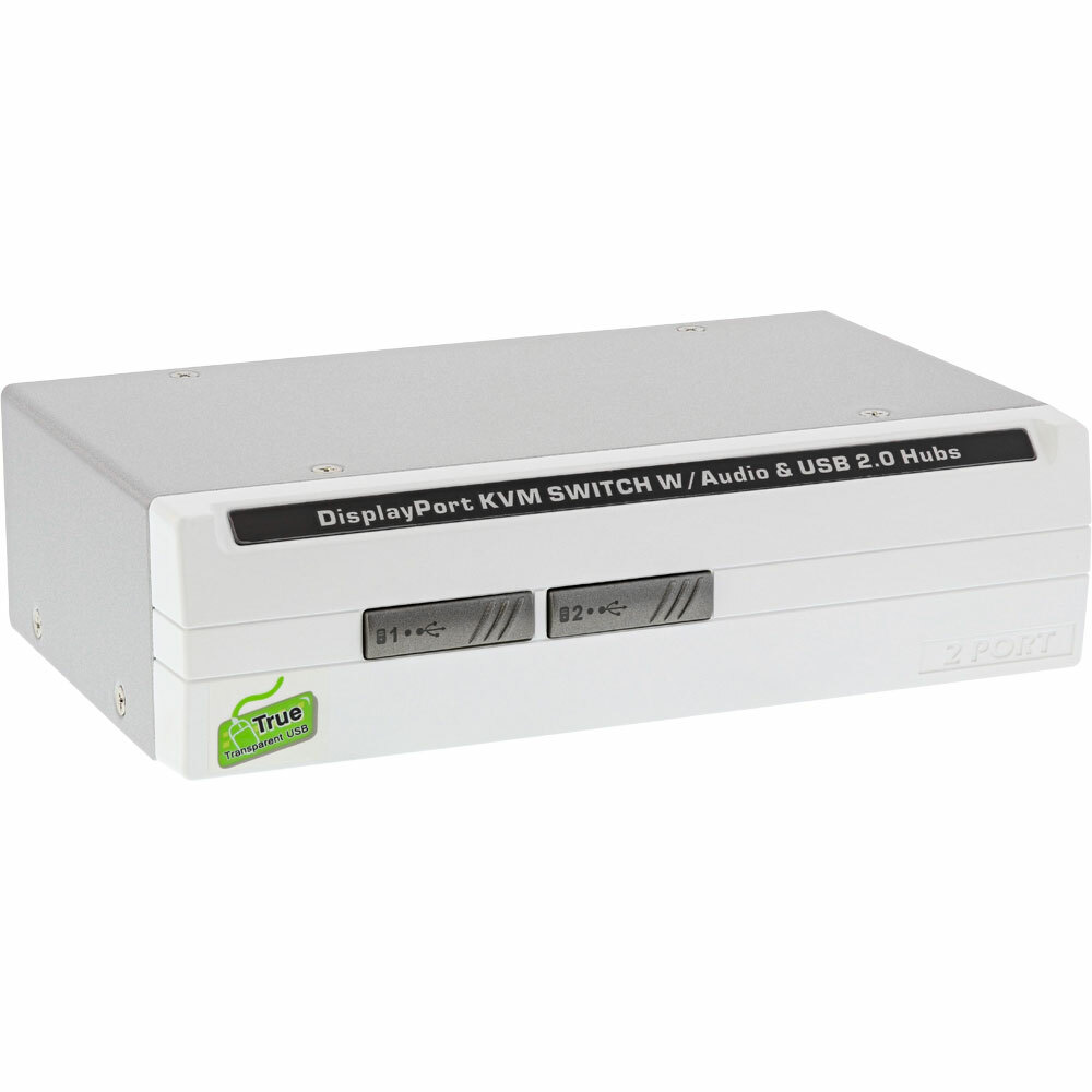 INL InLine® KVM Switch desktop, 2 porte, DisplayPort 1.2, 4K, USB 2.0, Audio, c
