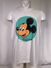 Disney Parks Mickey Mouse Graphic Print White Tank Top Shirt Men's XL