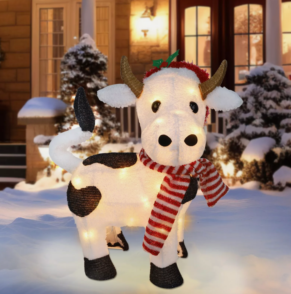 Lighted Christmas Cow Yard Decoration LED Outdoor Holiday Display FAST SHIPPING