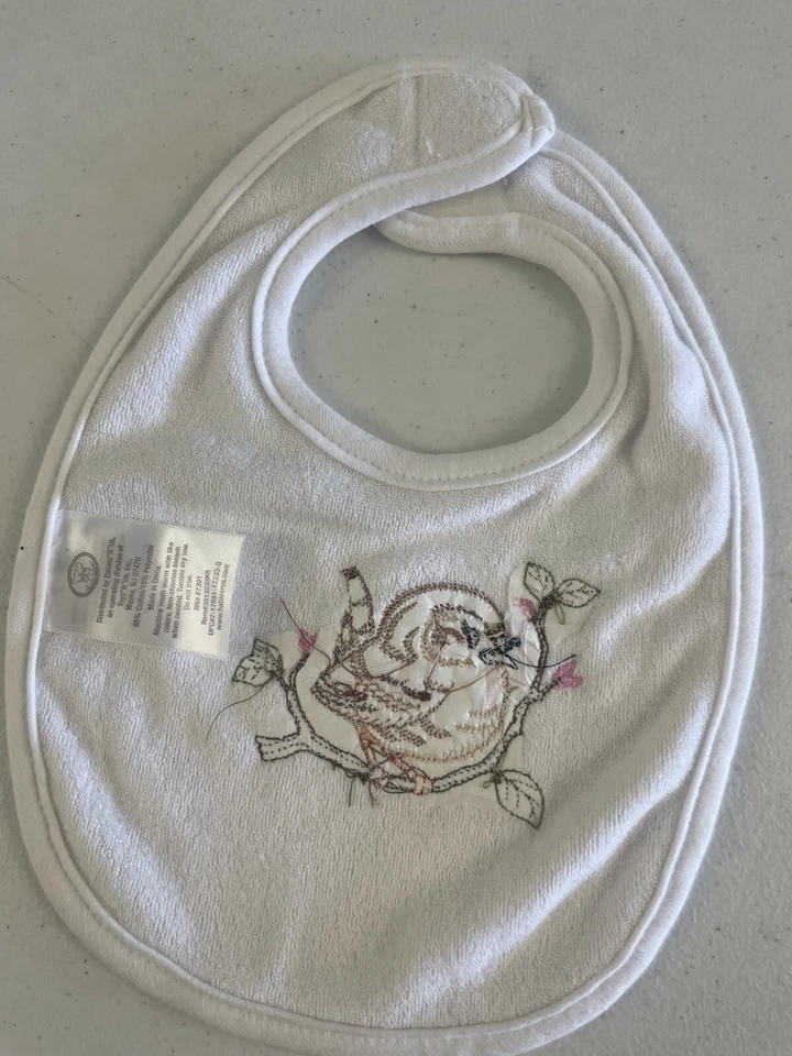 Lote de 5 babadores reutilizáveis laváveis logotipo bordado branco algodão ajuste regular - Imagem 3 de 4