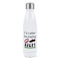 I'd Eher Sein Playing Rugby Doppelwand Wasserflasche Lustig Liga Union