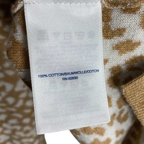 Lands End Sweater Womens XL Petite Animal Print Tan Mob Wife Mature Long Sleeve - Picture 7 of 8