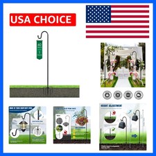 Shepherds Hooks for Outdoor - 60" Heavy Duty Bird Feeder Pole with 5 Prong Ba...