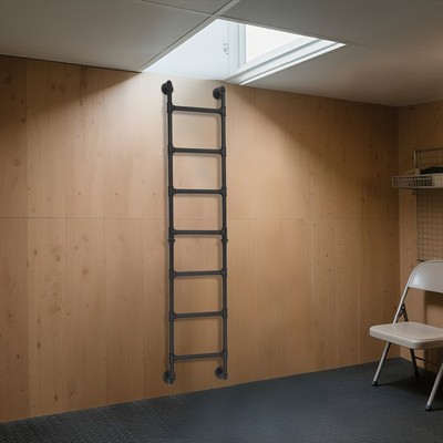 7-Rung Step Ladder Wall Mounted Ladder for Attic Bunk Bed Wall-Mounted Ladder