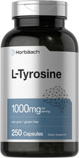 L-Tyrosine 1000mg  250 Capsules  Non-GMO Gluten Free  Focus  Stress Support