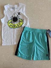 Hurley Two-Piece Outfit Tank Top Shorts Boys Size 6 Shark