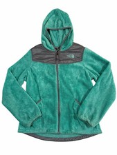 The North Face Girls' Oso Fuzzy Fleece Hoodie Teal Grey Size Large 14/16