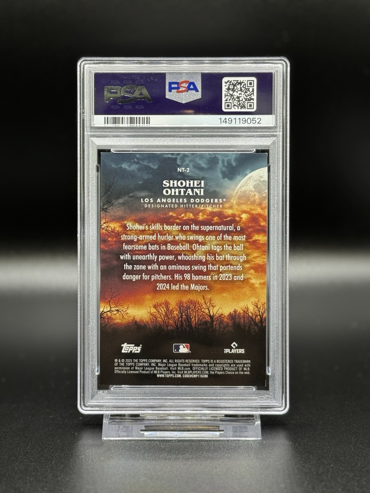 PSA 8 Shohei Ohtani Night Terrors-Red Foil /5 view 2