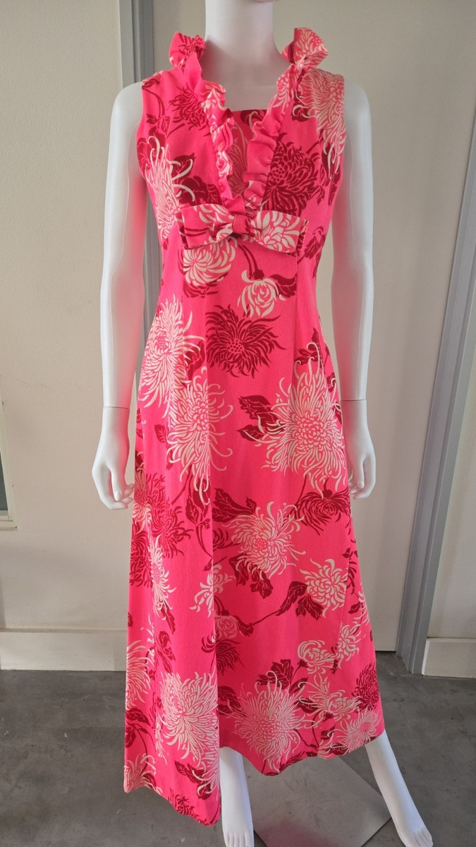 Vintage 60s 70s Mildred's Hawaiian Dress Neon Barbie Pink Tiki Psychedelic Maxi | eBay Vintage 60s 70s Mildred's Hawaiian Dress Neon Barbie Pink Tiki Psychedelic Maxi | eBay
