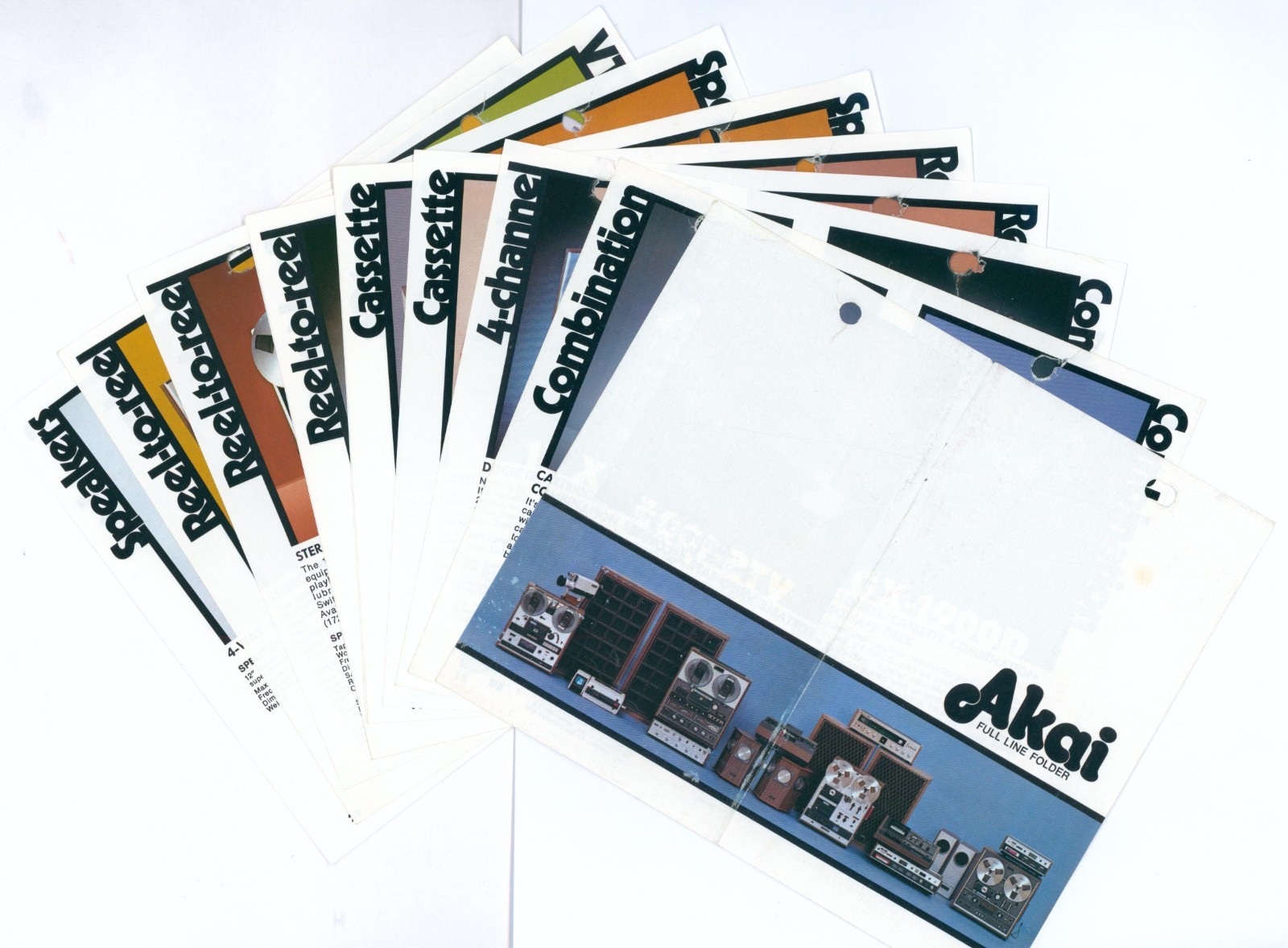 c1974 Akai Dealer Audio Catalog Reel To Reel Cassette Stereo Brochure Lot HiFi
