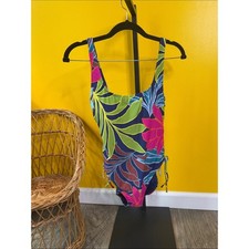 Vince Camuto Women's Tropical-Print One-Piece Swimsuit size 8 NWT