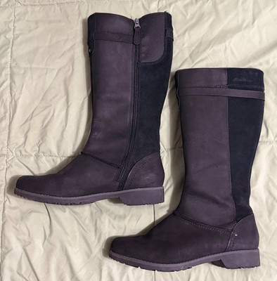 US 8 Eddie Bauer Women's RIDING Trace Boots Black Leather 6179-100
