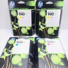 Lot Of 4Genuine HP 940XL Color Ink Cartridges Officejet Yellow, Cyan, Magenta